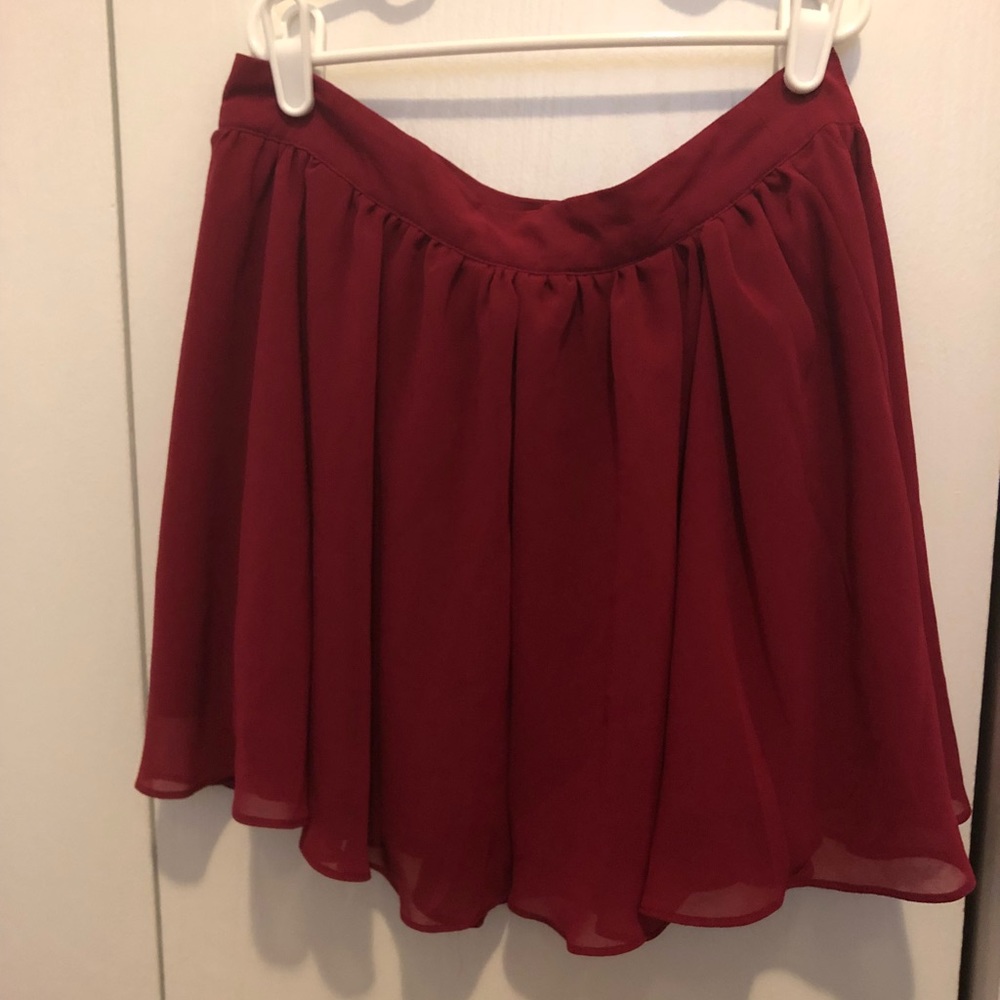 Dark red skirt